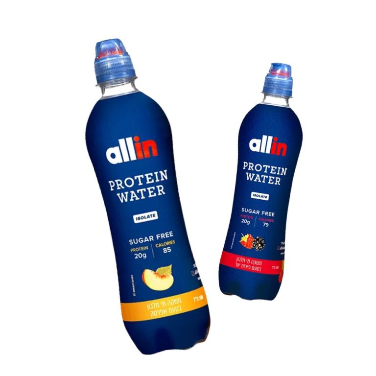 בקבוק משקה חלבון אול אין בטעם פירות יער – Allin Whey Protein Water 20g
