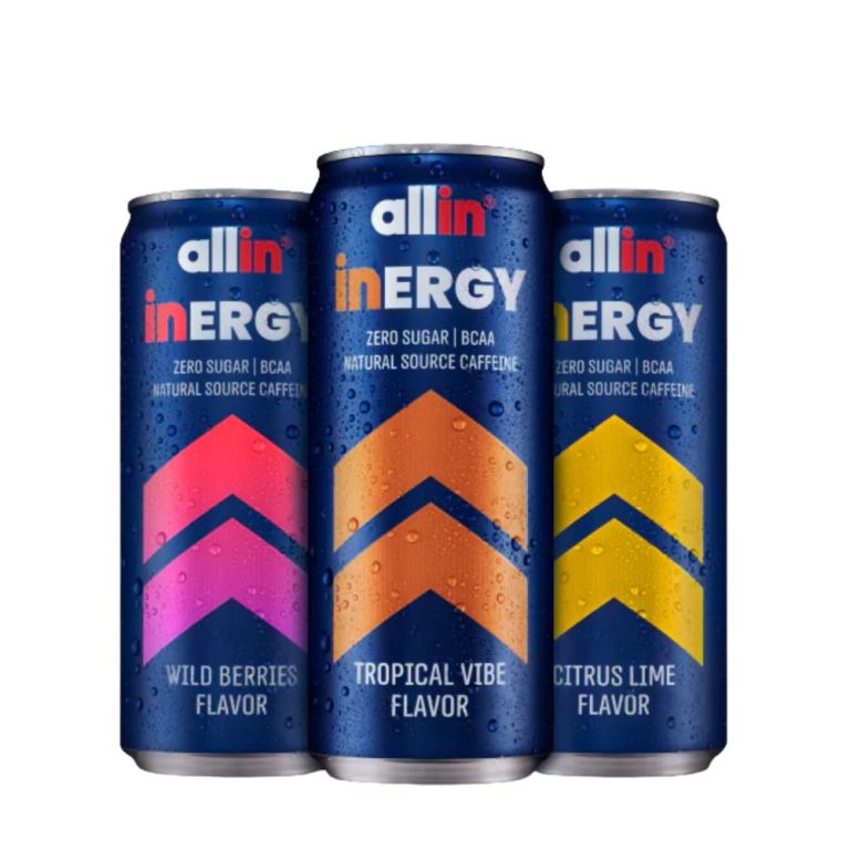 משקה אנרגיה Allin inERGY בטעמים מרעננים – ללא סוכר, עם BCAA וקפאין טבעי