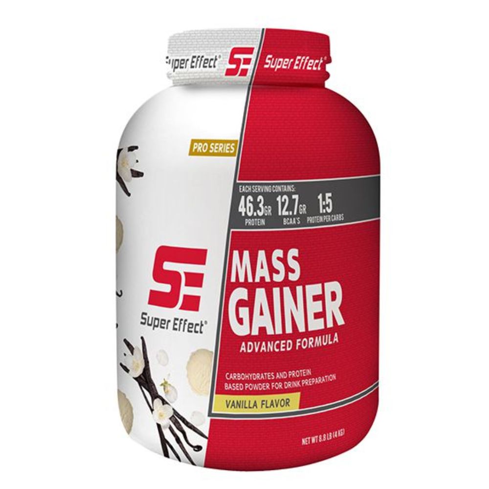 אבקת סופר אפקט מאס גיינר - Super Effect Mass Gainer 4kg Mass Gainer Super Effect 4 ק"ג – גיינר איכותי לעלייה במסת שריר